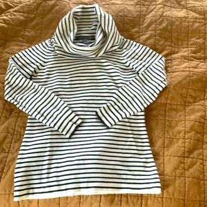 French connection Cowell neck sweater. Black and white stripes.